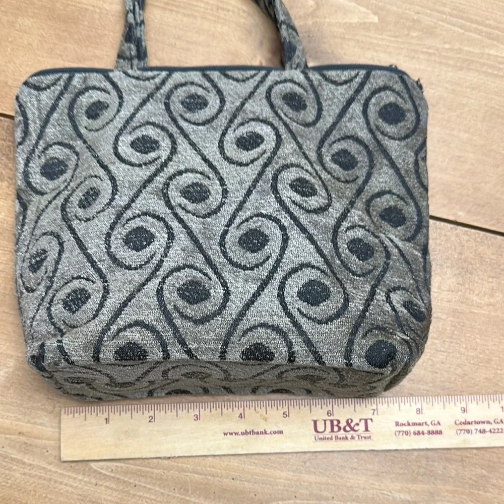 Black and Gray Tapestry Women’s Bag - Picture 3 of 8